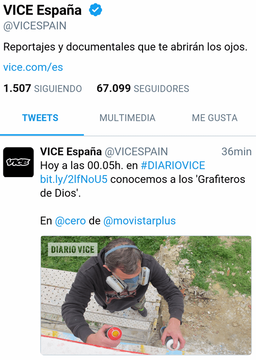 Diario Vice España Dolar One Grafitero de Dios Canal 0 Movistar + plus