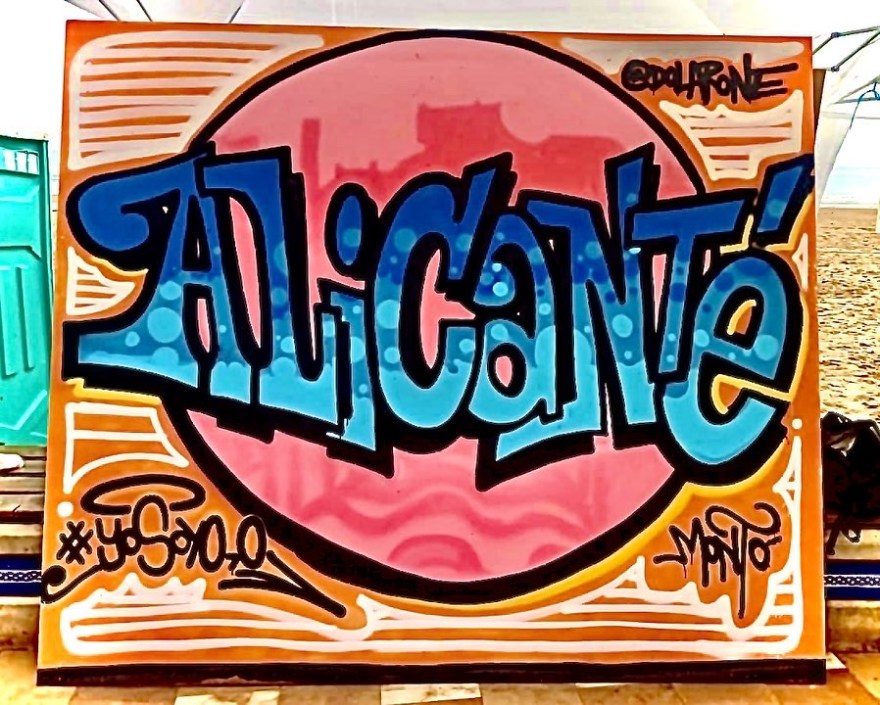 DOLAR ONE GRAFFITI SETH VANO ALICANTE EXHIBICION DE GRAFFITI ALICANTE ESPAÑA STREET ART GRAFF MONTANA CANS SPRAY PLAYA DE SAN JUAN 1