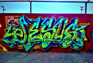 Graffiti con buenos amigos de Zaragoza